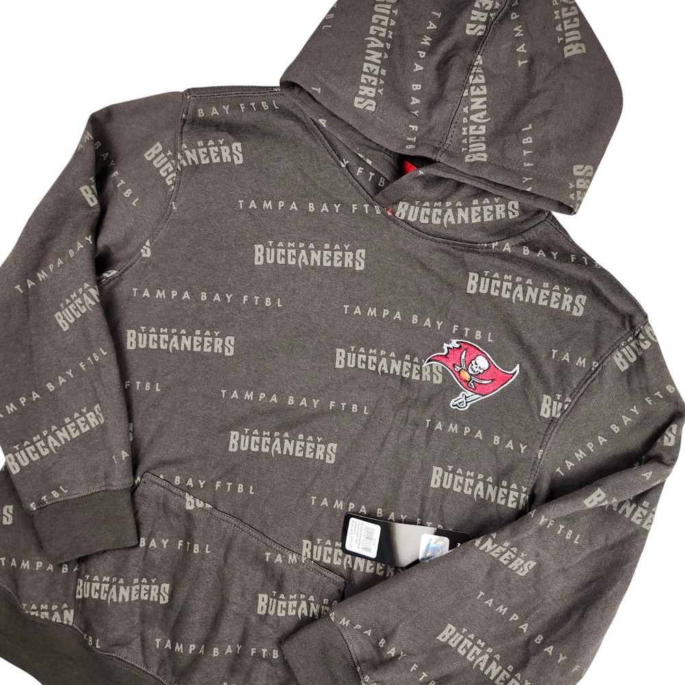 NFL Team Apparel Tampa Bay Buccaneers Hoodie Youth Large‎ 14-16 Brown AOP